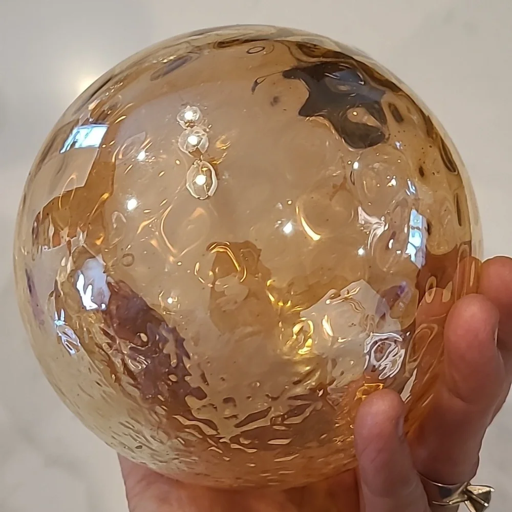 Champagne Gold Glass Heavy Ornament